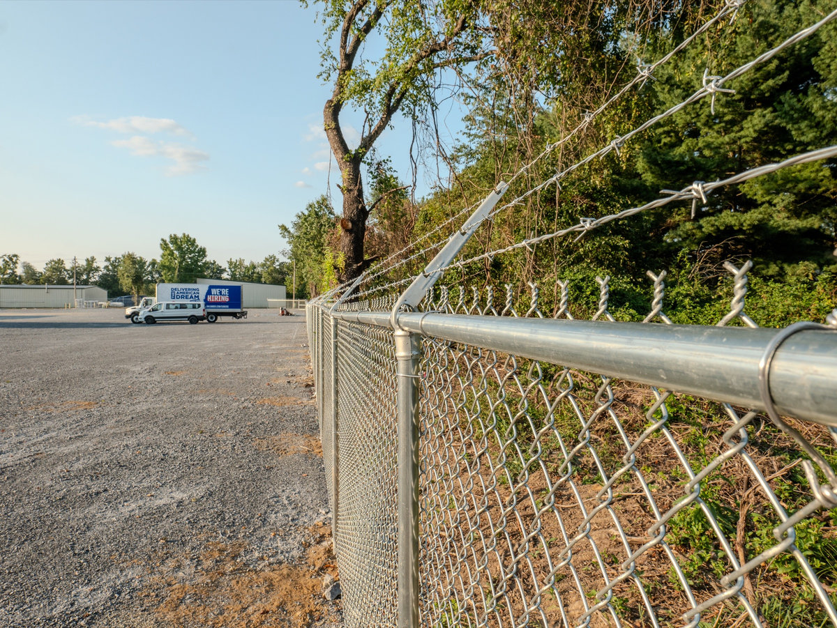 Commercial chain link fence 84 Lumber Yard Delaware