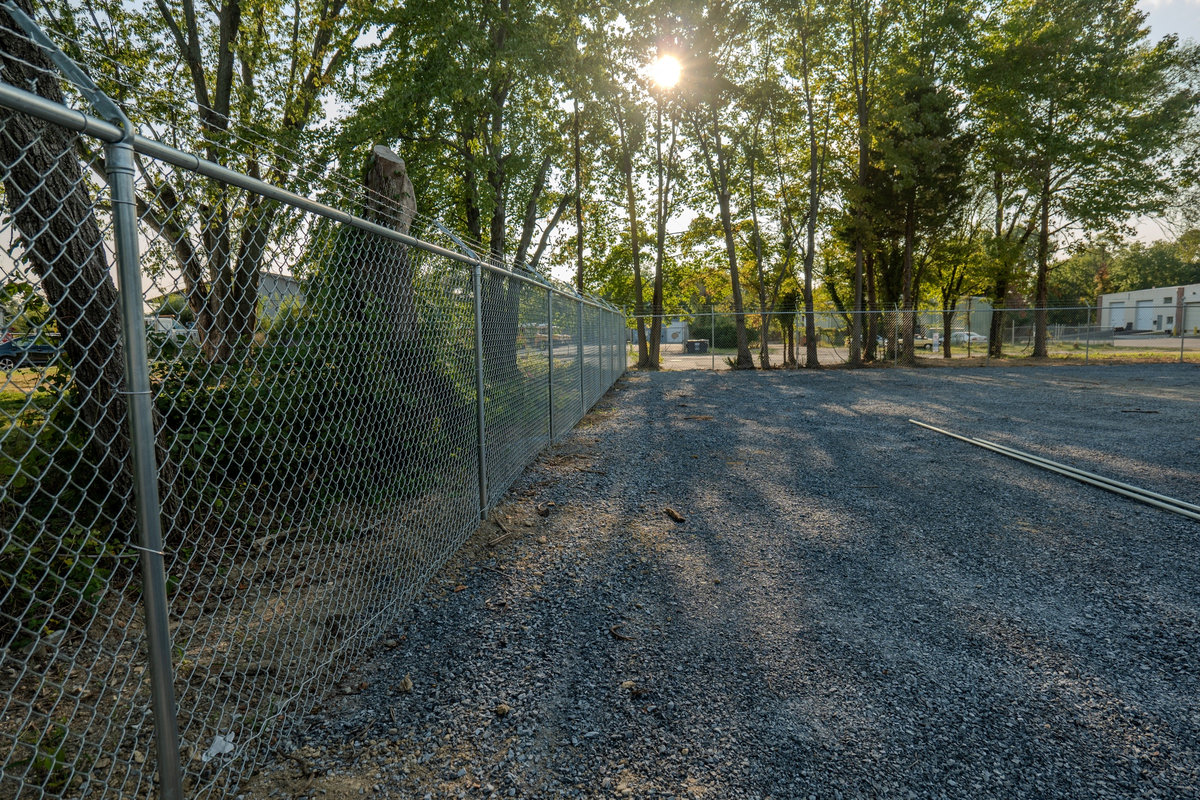 Commercial chain link fence 84 Lumber Yard Delaware
