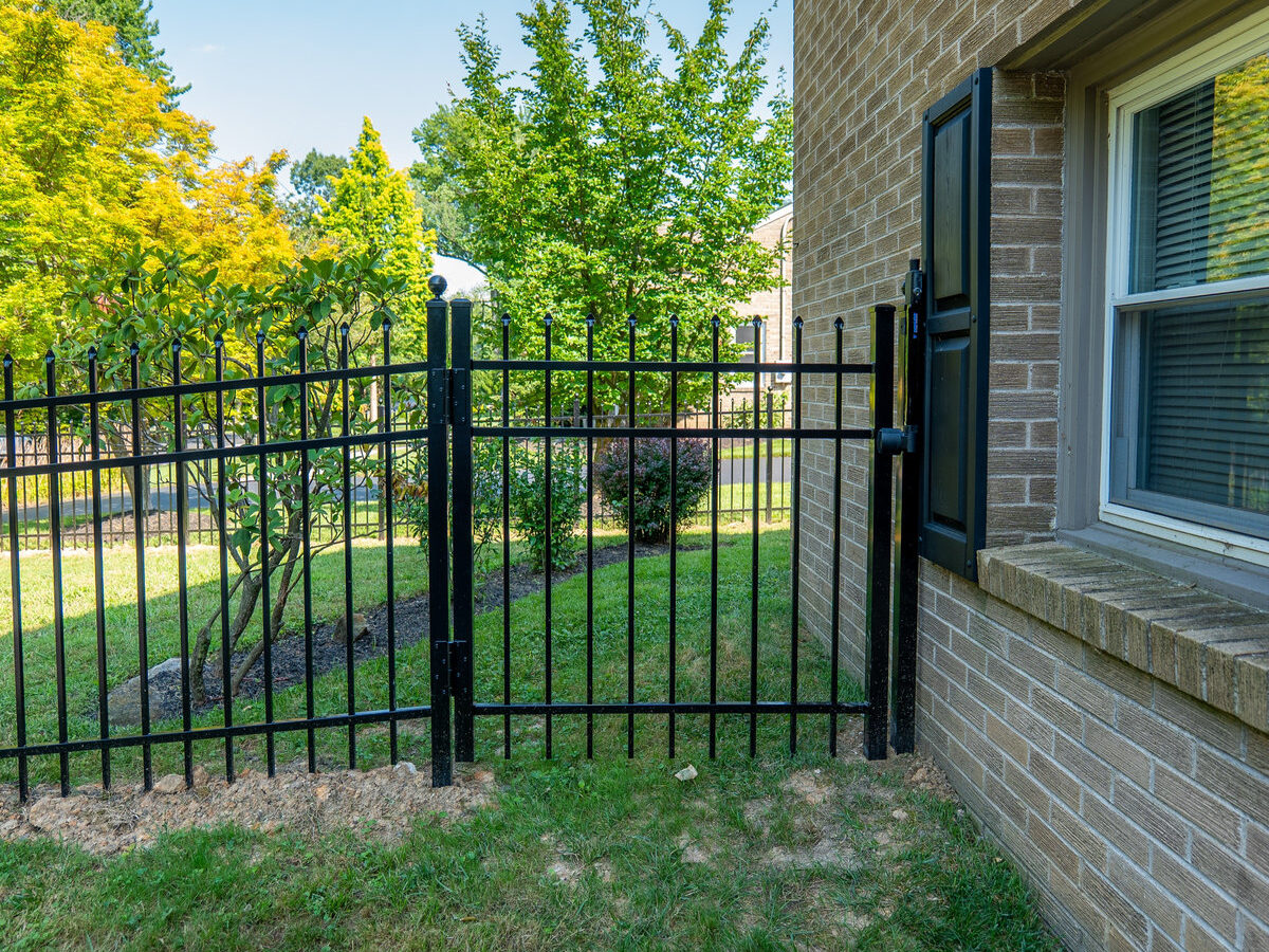Black aluminum ornamental fence with caps Delaware